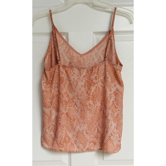 A New Day Cami Tank Top Womens S Pink Snakeskin Print Sleeveless V Neck Flowy - Picture 2 of 8